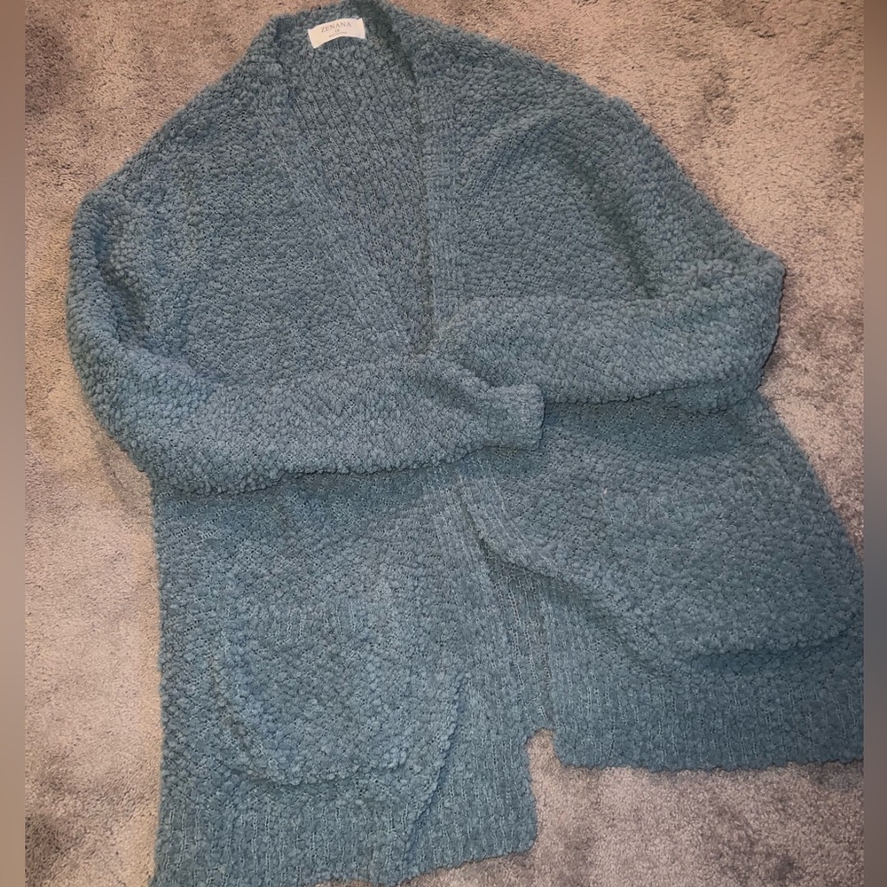 Minaa Monroe Cozy Blue Popcorn Sweater